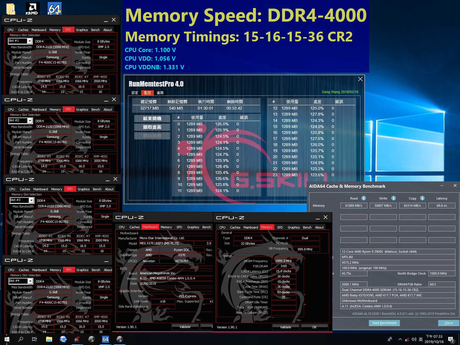 芝奇推出DDR4-4000MHz CL15 8GBx4高速内存套装